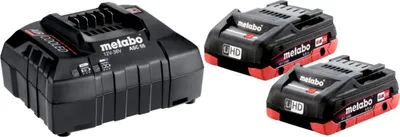 Produktbild von Metabo 685163000, Batterie- & Ladegerät-Set, Hohe Lithium-Ionen-Dichte (LiHD), 4 Ah, 18 V, Metabo, Schwarz