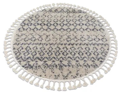 Produktbild von Teppich BERBER AGADIR G0522 Kreis sahne / grau Franse berber marokkanisch shaggy beige rund 120 cm