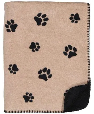 Produktbild von Cawö Decke We Love Dogs Paws Pfoten Schwarz Beige (150x200cm)