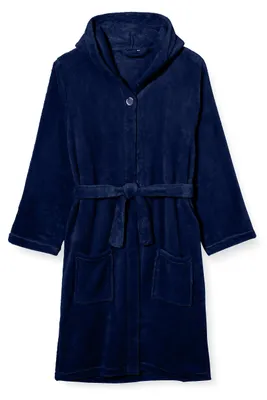 Produktbild von Playshoes Uni Kinder Fleece-Bademantel Morgenmantel, marine, 158/164