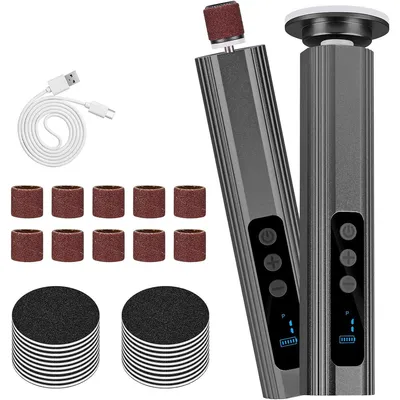 Produktbild von Elektrischer Hornhautentferner für Füße, 9 Geschwindigkeiten, LED-Anzeige, wiederaufladbar, Trocken & Nass, 10PCS Schleifringe + 20PCS Schleifpads