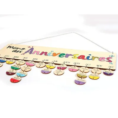 Immagine prodotto di Calendario di compleanno in legno 40 x 12 cm