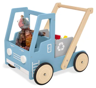 Produktbild von Pinolino Lauflernwagen 'Kipplaster Fred', blau Lackiert: MDF und Birke, bunt und klar lackiert