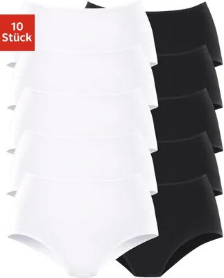 Produktbild von PETITE FLEUR Taillenslip 10 er-Pack weiß, schwarz Größe 32/34