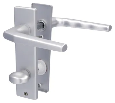Produktbild von Alpertec Kurzschildgarnitur Florence Aluminium silber eckig