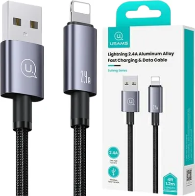 Produktbild von USAMS USB-auf-Lightning-Kabel 1,2 m Schnellladestahl