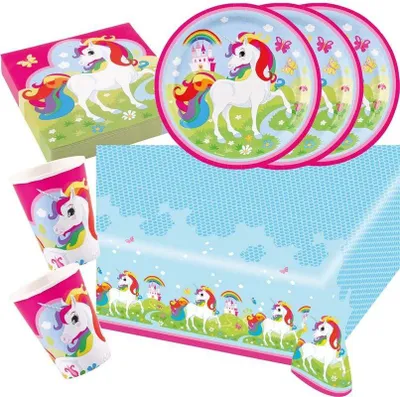 Produktbild von Einhorn Partyset 37 tlg. zum Kindergeburtstag