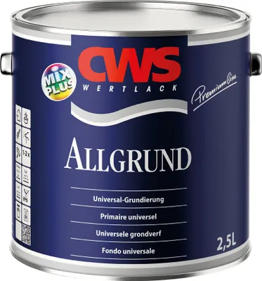 Produktbild von CWS Allgrund Universal-Grundierung mit Korrosionsschutz Weiß matt, 2,5 L