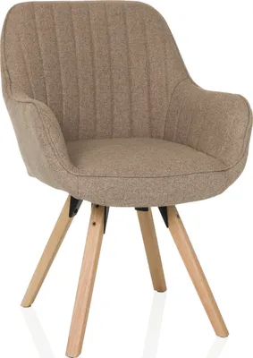 Produktbild von hjh LIVING Polsterstuhl mit Armlehnen SCANDI SOFT Stoff Esszimmerstuhl Küchenstuhl Stuhl gepolstert