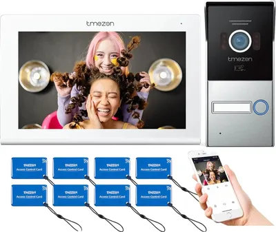 Obrázok produktu pre Dverový videodomofón, rozlíšenie 1080P, WLAN a káblové pripojenie, kontrola prístupu kartou RFID, 1M1T
