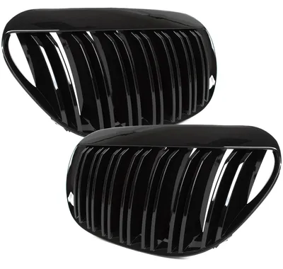 Produktbild von BMW 6 E63/E64 04-10 Nierengitter zwischen den Scheinwerfern, links + rechts, schwarz glänzend, Doppelstrebe
