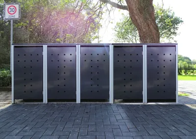 Produktbild von 5 Mülltonnenboxen Modell No.7 Anthrazitgrau für 240 Liter Mülltonnen