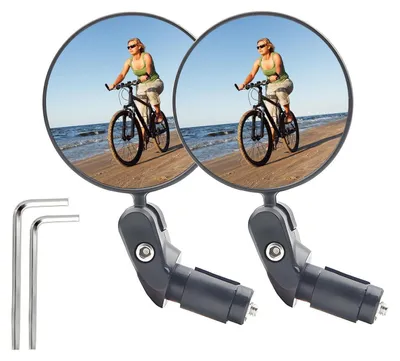 Zdjęcie produktu dla Lusterka rowerowe, 2 sztuki, składane, HD, obracane o 360°, odporne na pęknięcia, trwałe, przeznaczone do rowerów miejskich, rowerów górskich i rowerów elektrycznych