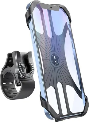 Image de Support pour vélo pivotant à 360°, réglable et amovible, en silicone, noir