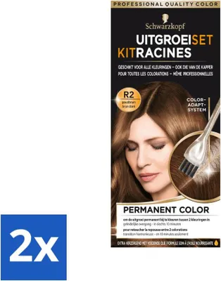 Productafbeelding van Schwarzkopf - Set voor het bijwerken van de haarkleur - Goudenbruin R2 - Voordeelverpakking - 2 stuks