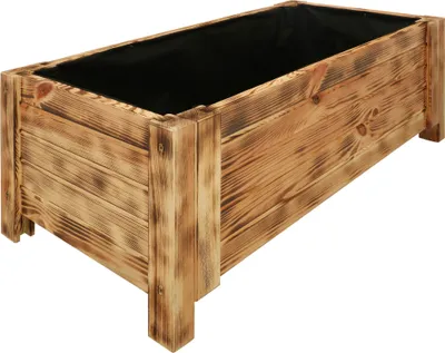 Immagine prodotto di KOTARBAU® Fioriera da Esterno in Legno di Pino 79 x 39 x 30 cm Rustico Vasi Rettangolari da Esterno Rialzata da Esterno con Tessuto Antierba