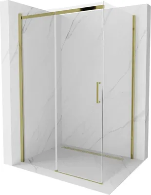 Zdjęcie produktu dla Mexen Omega kabina prysznicowa rozsuwana 120 x 70 cm, transparent, złota - 825-120-070-50-00