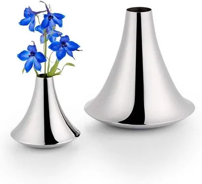 Produktbild von Elbphilharmonie-ähnliche Blumenpräsentation in Silberfarbe, 12 cm