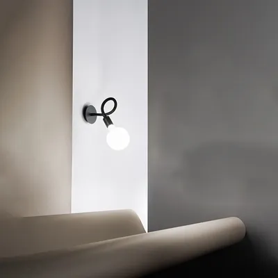 Produktbild von Moderne Metallwandleuchte Glühbirne Schwarz 1 Licht E27 Einstellbar