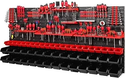 Produktbild von Werkzeugwand / Besenhalter – Wandhalterung – Besenaufhängungssystem – Mehrfachwandhalterung – Aufhängungssystem für Gartengeräte 1730 x 780 mm
