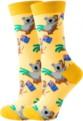 Produktbild von Musthaves - Socks Lustige, bunte Uni Socken - Einheitsgröße Gr. 38 -45 - Koala, gelb