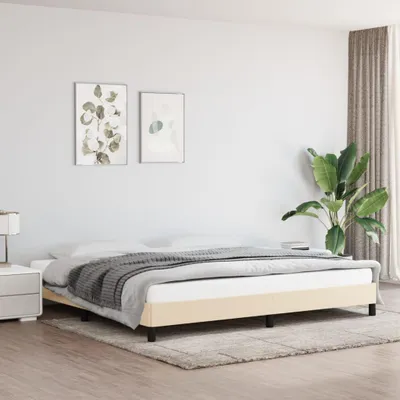 Zdjęcie produktu dla Rama Łóżka, Kremowa, 200X200 Cm, Obita Tkaniną Lumarko!