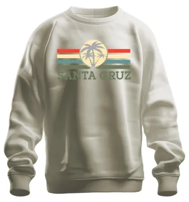 Imagen del producto de Santa Cruz, California. Playa Palmen. Sudadera con capucha, estilo retro, ideal para surfear. Diseño con motivos oceánicos. Talla XL