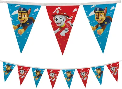 Immagine prodotto di Catena di gagliardetti riutilizzabile Paw Patrol | 1 pezzo