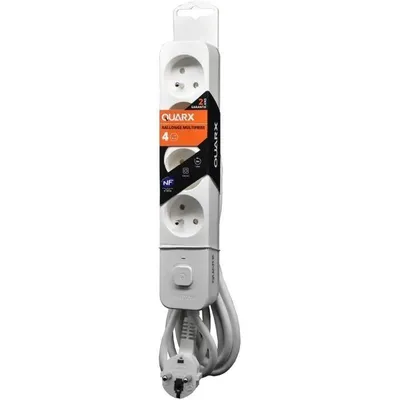 Obrázek produktu pro Vícenásobná zásuvka - QUARX - 4 zásuvky - Se 3 porty USB, 1,5 m kabel