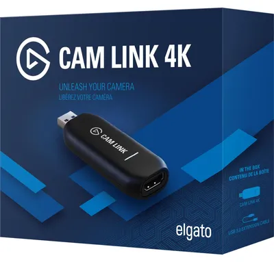 Obrázek produktu pro Elgato Cam Link 4K, Černá, USB 3.2 Gen 1 (3.1 Gen 1), HDMI, Digitální fotoaparát, 60 fps, 480p, 576p, 720p, 1080i, 1080p, 2160p