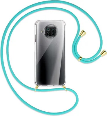 Produktbild von Handykette Backcover-Schutzhülle mit Band (Metall goldfarben) für Xiaomi Mi 10T Lite 5G - türkis