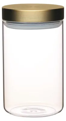 Productafbeelding van KitchenCraft MasterClass glazen voorraadpotten, glas met luchtdichte afsluiting en deksel van roestvrij staal, transparant, 1 liter