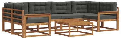 Produktbild von vidaXL Outdoor-Sofagarnitur mit Kissen 7 pcs Natur und Anthrazit