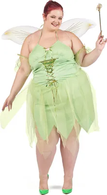 Zdjęcie produktu dla Kostium wróżki w rozmiarze plus size dla kobiet, zielony – XXL