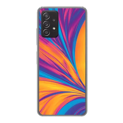Produktbild von MuchoWow® Handyhülle Schutzhülle Hülle für Samsung galaxy a73 Federn - Regenbogen - Neon - Abstrakt Silikon Softcase Handy Hülle - Handyhülle