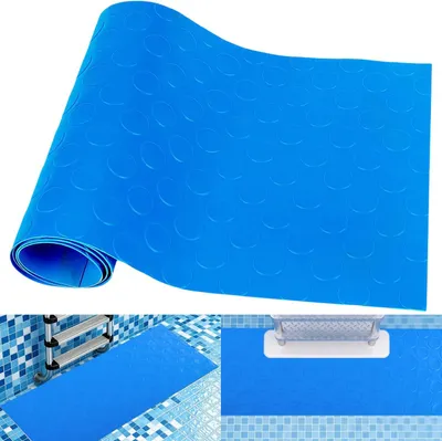 Produktbild von Schwimmbadleitermatte Antirutsch, 23 x 90 cm, blau, für Schwimmbadleitern