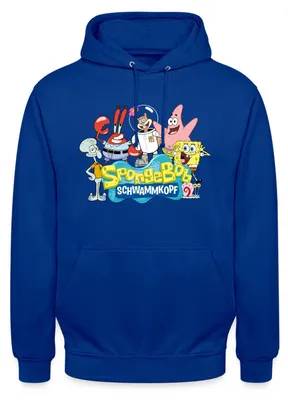 Produktbild von Spreadshirt SpongeBob Schwammkopf Logo Patrick Thaddäus Krabs Uni Hoodie, S, Royalblau