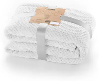 Zdjęcie produktu dla Koc z mikrofibry DecoKing HENRY żakardowy 220x240 Biały