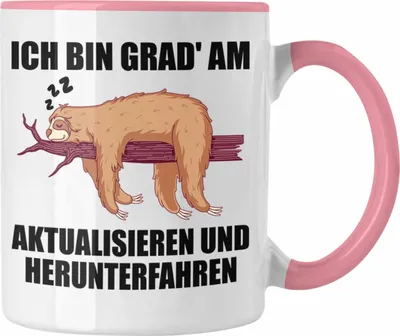 Produktbild von Trendation - Lustige Faultier Spruch Mitarbeiter Geschenk Arbeitskollege Tasse Kollegin Abschiedsgeschenk (Rosa)