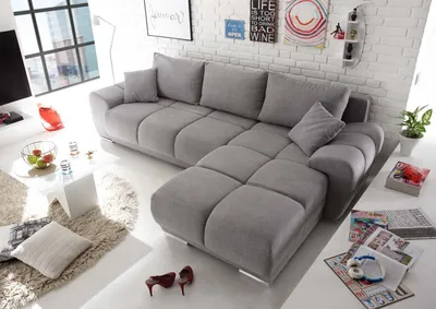 Produktbild von Anton Ecksofa 289x189 cm Couch Eckcouch Sofa Hellgrau