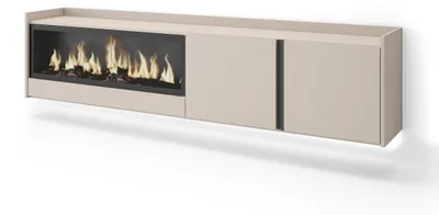 Produktbild von TV-Möbel Holzeffekt beige 212x35x50cm Kamin mit Feuereffekt XXL