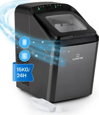 Image de Klarstein Machine a Glacons pour la Maison, Capacité de 2,9L, Fabrique Rapidement Jusqu'à 15kg de Glacons en 2 Tailles Différentes, Machine à Glaçons, Ice Maker avec Commandes Tactiles, Autonettoyante