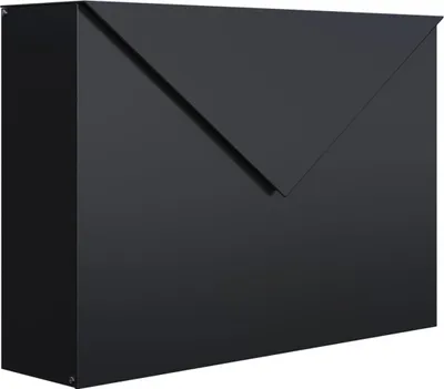 Produktbild von Moderne Wandbriefkasten in Mattschwarz | Designbriefkasten für die Wand