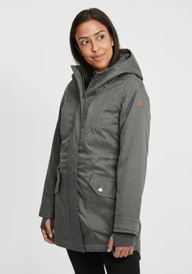 Produktbild von OXMO OXBella Damen Parka Übergangsmantel Lange Jacke mit Kapuze Pattentaschen Regular fit