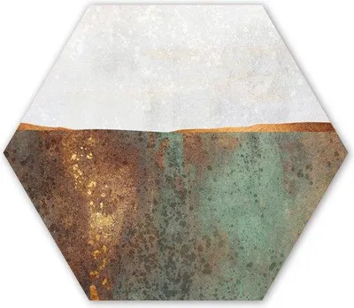 Produktbild von Kunststof Wanddekoration - Hexagon - Abstract - Luxe - Gold - 75x65 cm