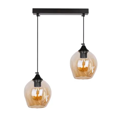 Immagine prodotto di Candellux Lampadario a sospensione Aspa nero e marrone per lampadina 2x E27 32-00590