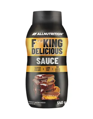 Obrázok produktu pre ALLNUTRITION F**king Delicious Sauce 500 g slaný karamel / Ochucovadlá a sladidlá / Chutný nízkokalorický sirup s minimálnym obsahom cukru a tuku