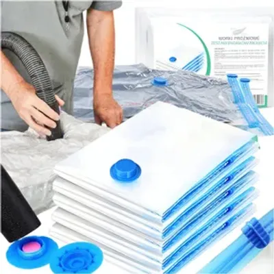 Zdjęcie produktu dla Worki Próżniowe na ubrania, pościel, 5 sztuk, 70x100 cm