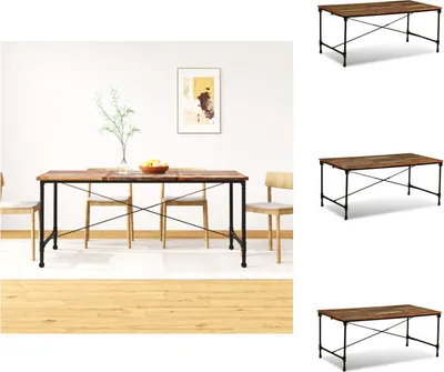 Productafbeelding van vidaXL Eettafel massief hout, vintage look, 180 cm - Eettafels