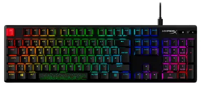 Immagine prodotto di HyperX Alloy Origins PBT HX Red - Tastiera meccanica da gioco, dimensioni complete (100%), cavo, USB, interruttore meccanico, LED RGB, nero